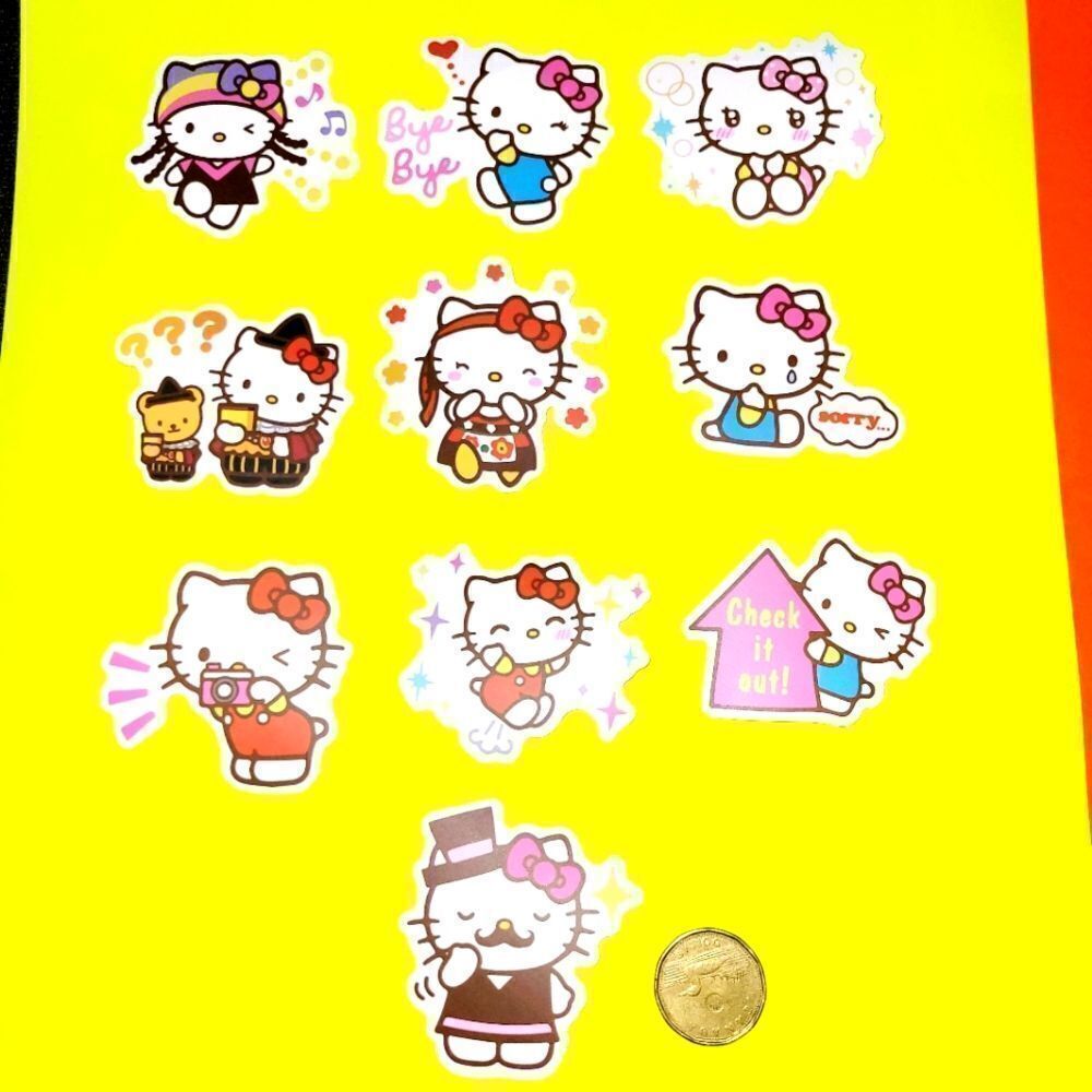 3/$20 10x brand new waterproof hello kitty stickers